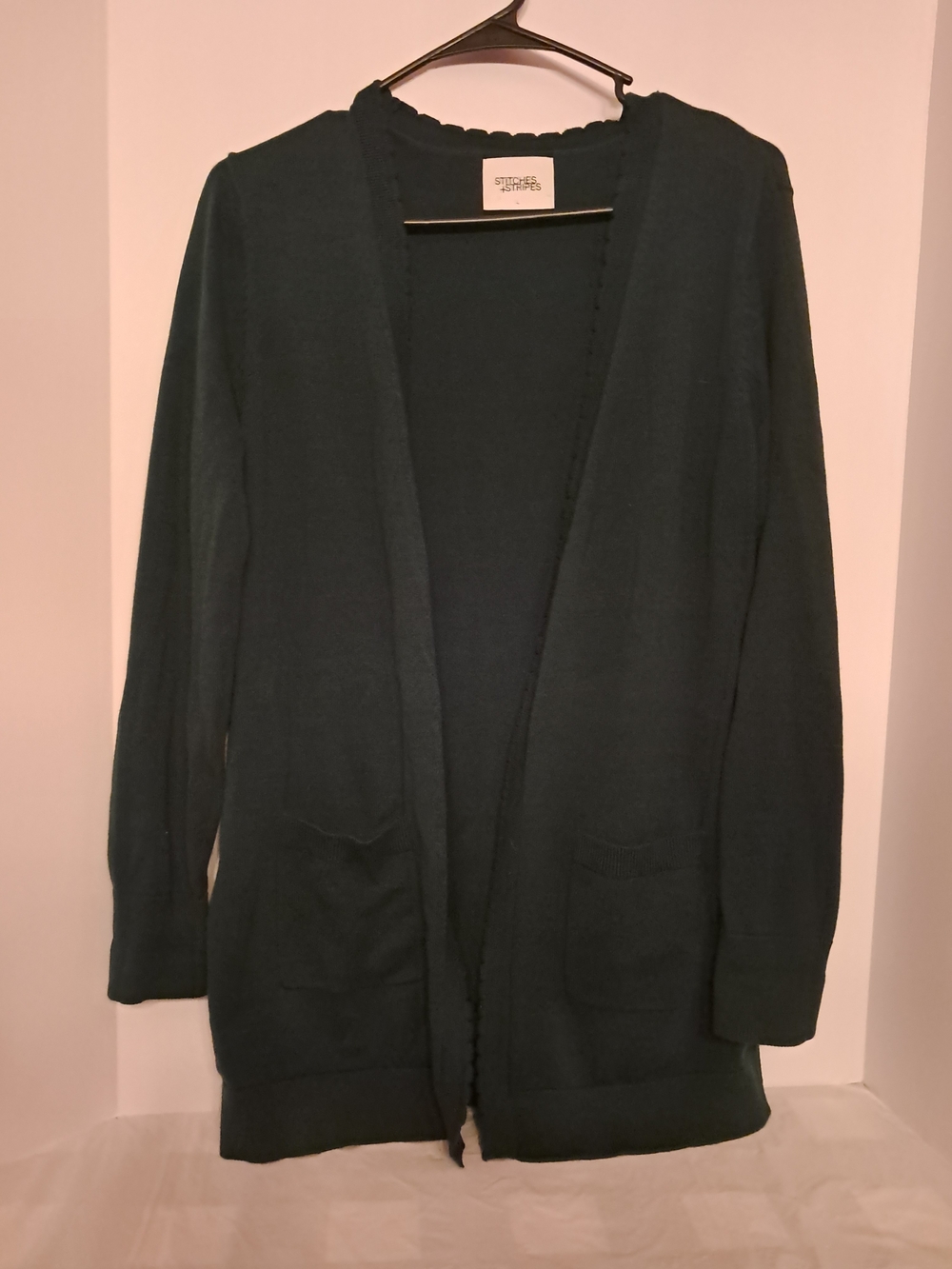 Dark Teal Open-Front Women's Cardigan Sweater